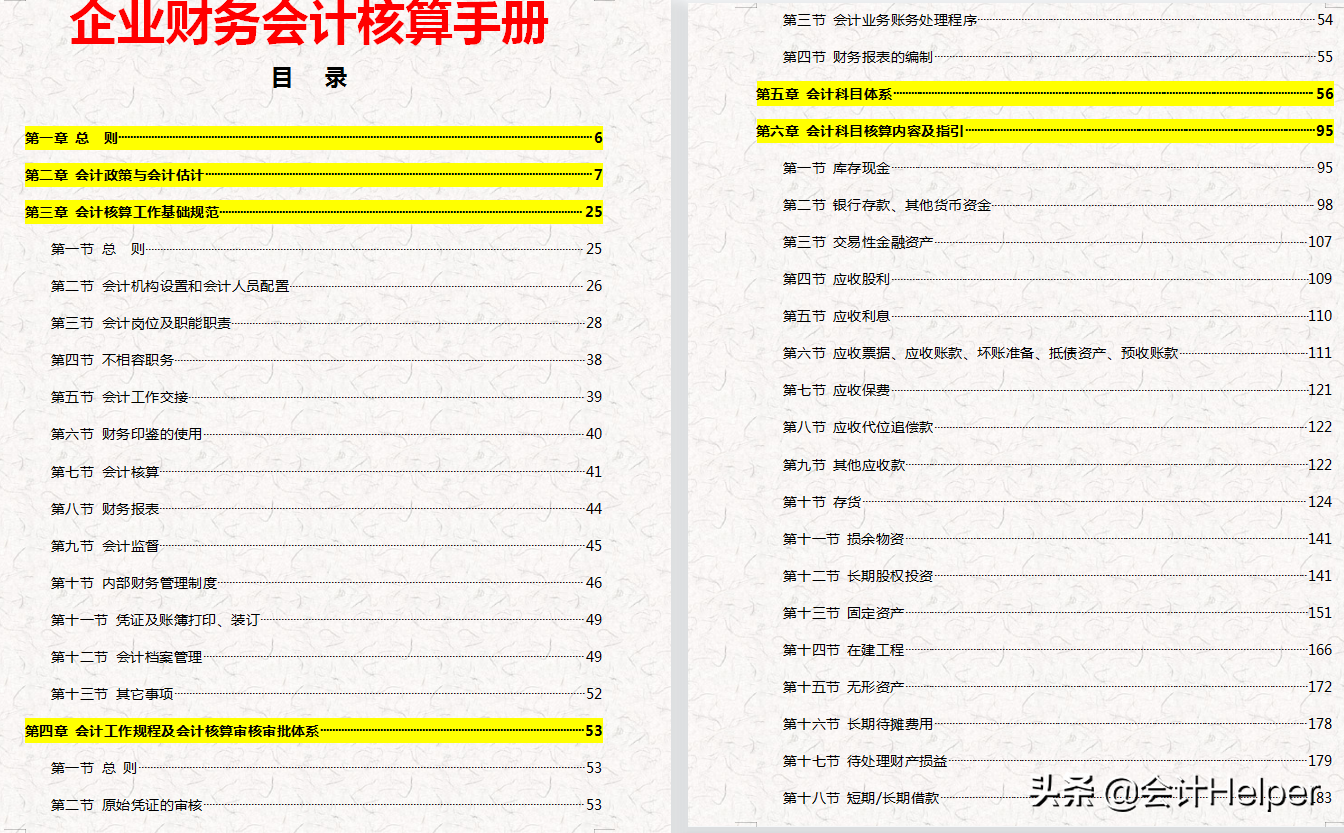 完整版公司财务会计核算手册及财务管理制度，word格式，十分详细